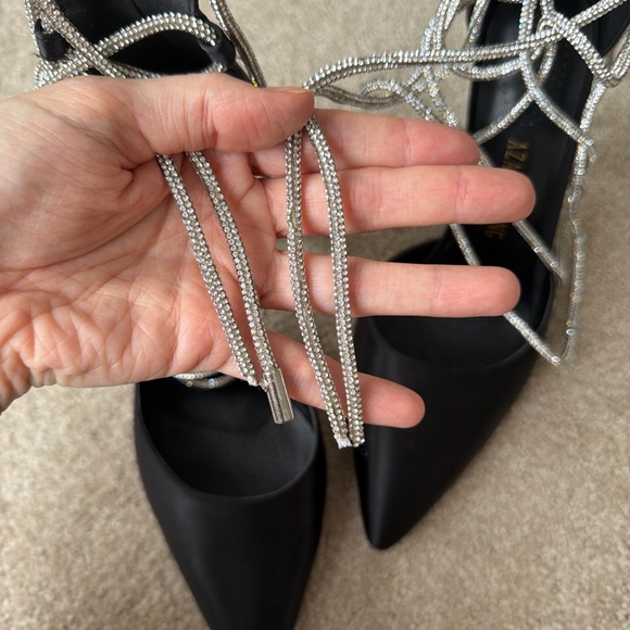 Azalea Wang Black Satin Sparkly Stiletto - Picture 5 of 7